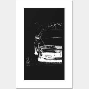 Skyline R32 GTR Wireframe White Posters and Art